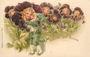 Theme CPA  SURRÉALISME "Petit lutin et enfants dans fleur"