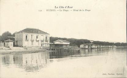 CPA FRANCE 83 " Hyères, La plage, Hôtel de la plage"