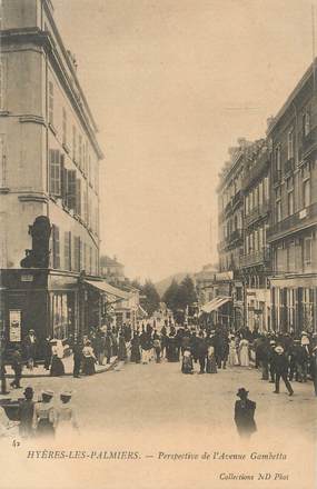 CPA FRANCE 83 " Hyères, Perspective de l'Avenue Gambetta"