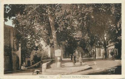 CPA FRANCE 83 " Lorgues, Le Boulevard Maréchal Pétain"