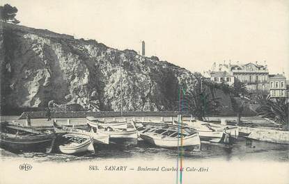 CPA FRANCE 83 " Sanary sur Mer, Boulevard Courbet et Cale Abri"