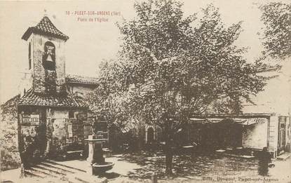 CPA FRANCE 83 " Puget sur Argens, Place de l'église"