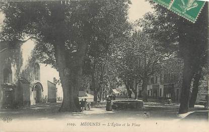 CPA FRANCE 83 " Meounes, L'église et la place"