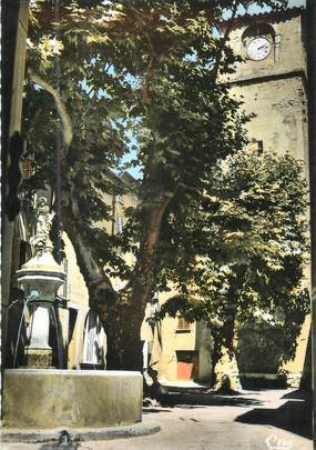 CPSM FRANCE 83 " La Roquebrussanne, Place de l'Horloge"