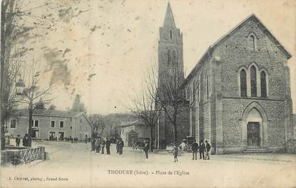 CPA FRANCE 38 " Thodure, Place de l'église"