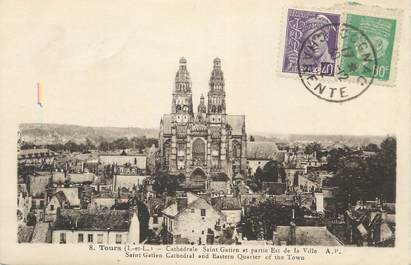 CPA FRANCE 37 " Tours, Cathédrale St Gatien et partie Est de la ville"
