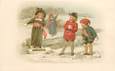 CPA ENFANT  dessiné "enfants sous la neige"   /  Editeur AMB