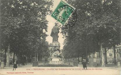 CPA FRANCE 31 " Toulouse, La statue des combattants de 1870 et les Allées St Michel"