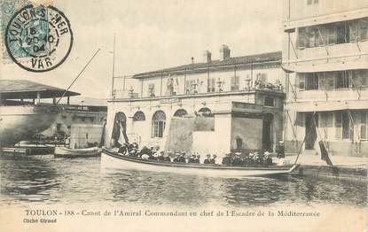 CPA FRANCE 83 "Toulon, Canot de l'Amiral Commandant en Chef de l'Escadre de la Méditérranée"