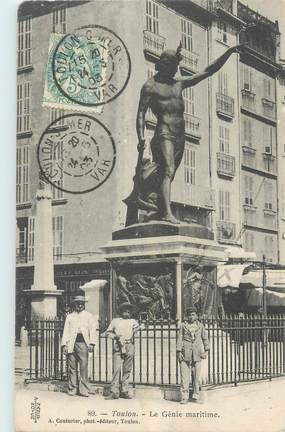 CPA FRANCE 83 "Toulon, La statue du Génie Maritime"