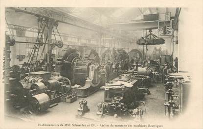 CPA FRANCE 71 " Le Creusot, Etablissements de Mrs Schneider et Cie, Atelier de montage des machines électriques"