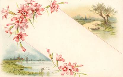 CPA  FANTAISIE  "paysage de fleurs" /  Editeur AMB