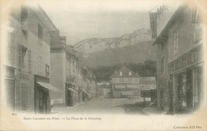 CPA FRANCE 38 " St Laurent du Pont, La Place de la Fontaine"