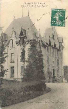 CPA FRANCE 23 " Entre Guéret et St Vaury, Le château de Cholet"