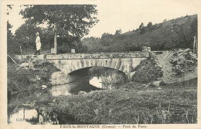 CPA FRANCE 23 " Faux la Montagne, Le pont"