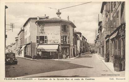 CPA FRANCE 38 "Le Péage de Roussillon, Carrefour de la Grande Rue et Route de Condrieu"