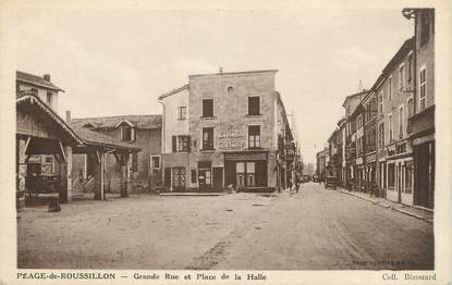 CPA FRANCE 38 "Le Péage de Roussillon, Grande rue et Place de la Halle"