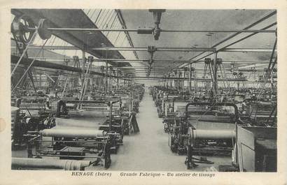 CPA FRANCE 38 "Renage, Grande Fabrique, Un atelier de tissage"