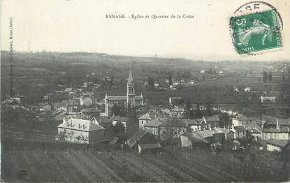 CPA FRANCE 38 "Renage, Eglise et Quartier de la Croze"