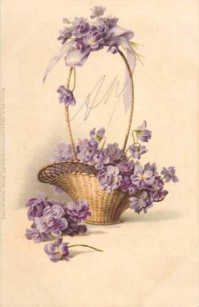 CPA   FANTAISIE   " panier de fleurs"  /  Editeur AMB