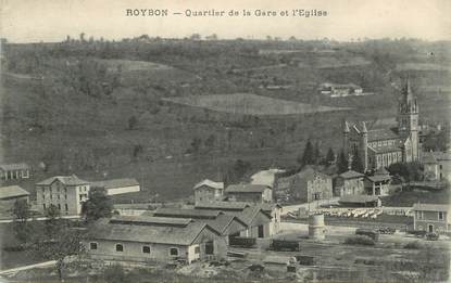 CPA FRANCE 38 "Roybon, Quartier de la gare et l'église"