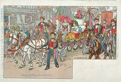 CPA  ILLUSTRATEUR P. KAUFFMANN "cortège de mariée"  / ALSACE