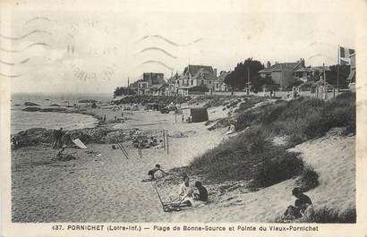 CPA FRANCE 44 " Pornichet, Plage de Bonne Source et Pointe du Vieux Pornichet"