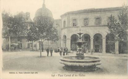 CPA FRANCE 84 "Apt, Place Carnot et les Halles"