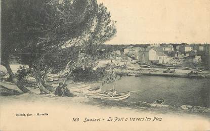 CPA  FRANCE 13 "Sausset, le port à travers les Pins"