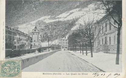 CPA FRANCE 73 " Moutiers, Les quais en hiver"