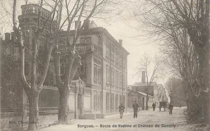 CPA FRANCE 84 " Sorgues, Route de Vedène et Château de Gentilly"