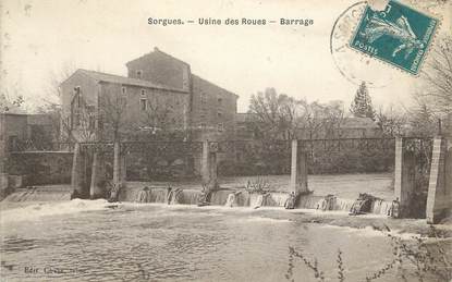 CPA FRANCE 84 " Sorgues, Usine des Roues, le barrage"