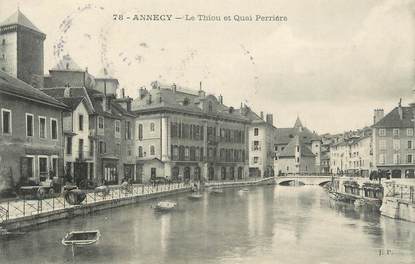CPA FRANCE 74 "Annecy, Le Thiou et le Quai Perrière"