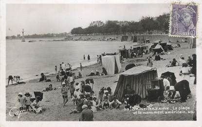 CPA FRANCE 44 " St Nazaire, La plage et le monument Américain"