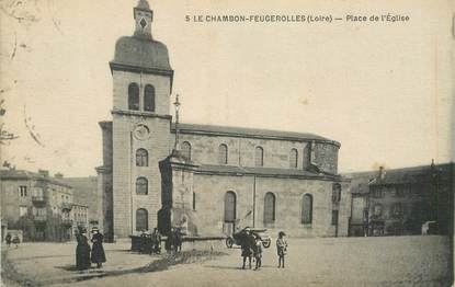 CPA FRANCE 42 "Le Chambon, la place de l'Eglise "