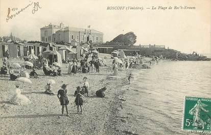 CPA FRANCE 29 " Roscoff, La plage de Roc'h - Kroum"