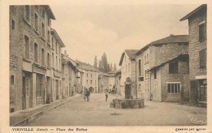 CPA FRANCE 38 "Viriville, Place des Buttes"