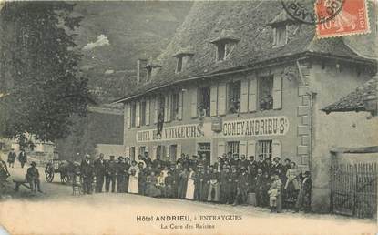 CPA FRANCE 12 "Entraygues, Hotel Andrieu, la Cure des raisins"