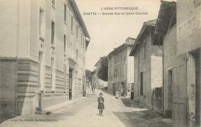 CPA FRANCE 38 " Chatte, Grande Rue et Usine Courtial"