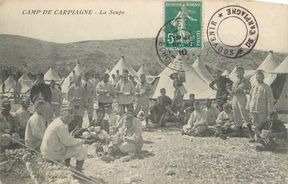 CPA FRANCE 13 "Le Camp de Carpiagne, La soupe"