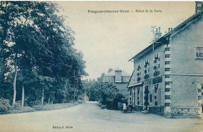 CPA FRANCE 61 "Feuguerolles sur Orne, Hotel de la gare"