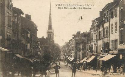 CPA FRANCE 69 " Villefranche sur Saône, Rue nationale'