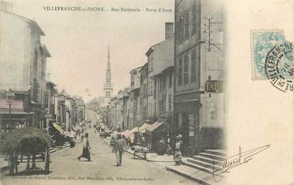 CPA FRANCE 69 " Villefranche sur Saône, Rue nationale, Porte d'Anse"