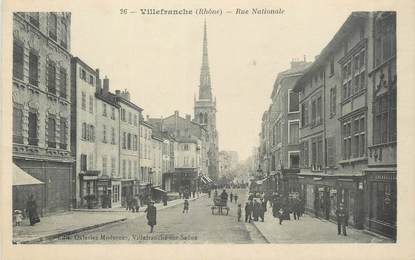 CPA FRANCE 69 " Villefranche sur Saône, Rue nationale"