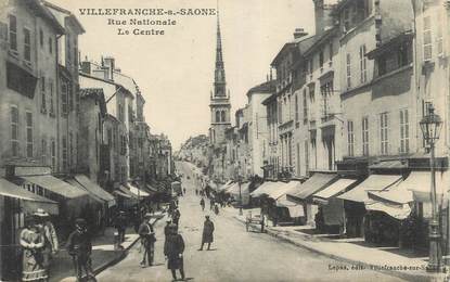 CPA FRANCE 69 " Villefranche sur Saône, Rue nationale"