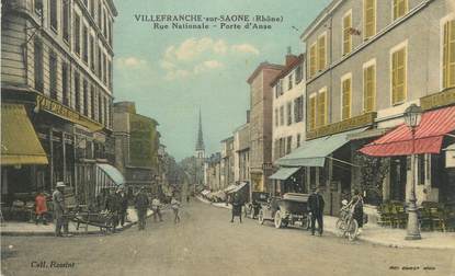 CPA FRANCE 69 " Villefranche sur Saône, Rue Nationale, Porte d'Anse"