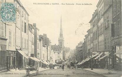 CPA FRANCE 69 " Villefranche sur Saône, Rue Nationale, Porte de Belleville"