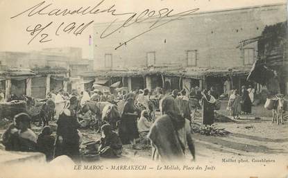CPA MAROC "Marrakech, le Mellah, Place des Juifs" / JUDAICA