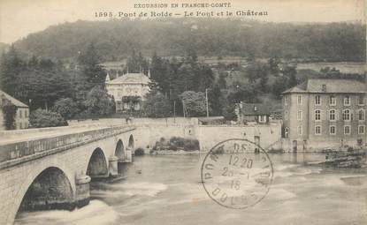 CPA FRANCE 25 " Pont de Roide, Le pont et le château"