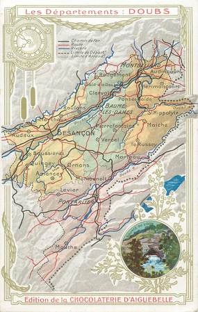 CPA FRANCE 25 " Carte géographique du Doubs"